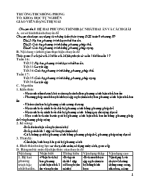Chuyên đề Hệ hai phương trình bậc nhất hai ẩn và cách giải